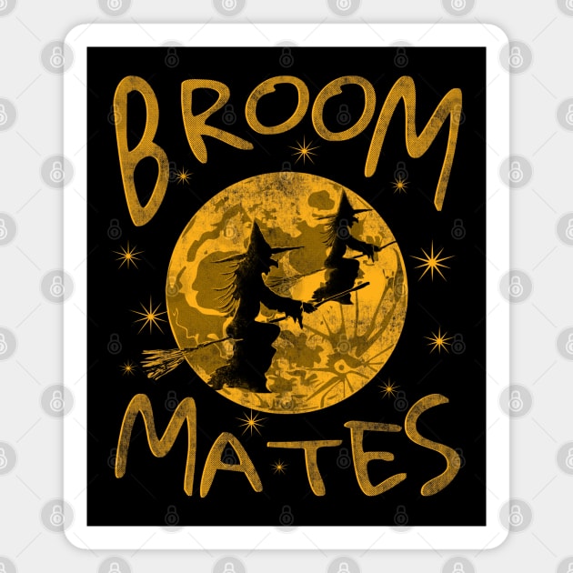 Broom Mates | Witches on Broomsticks Magnet by dkdesigns27